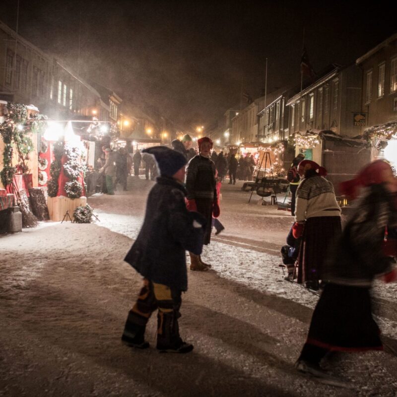 Blå- og rødnisser på Julemarked Røros. Foto: Bjørg Moen Skancke