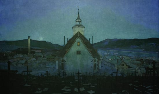 natt røros kirke harald sohlberg kunst på bergstadens