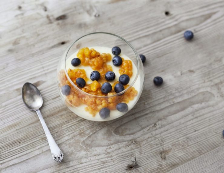 Tjukkmjolkspannacotta. Foto: Geir Foden Tjukkmjolkspannacotta. Foto: Geir Foden