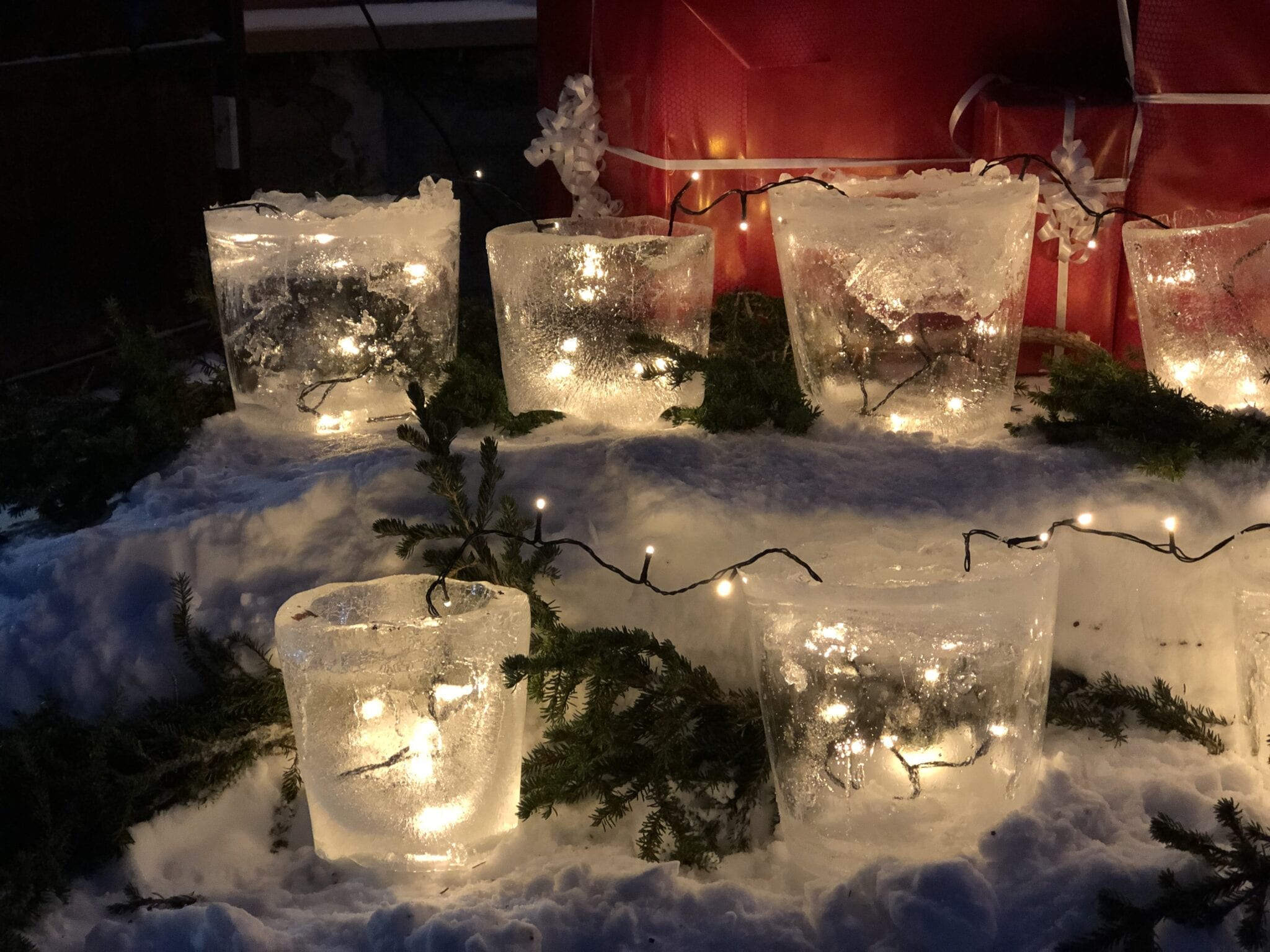 Islykter med julelys
