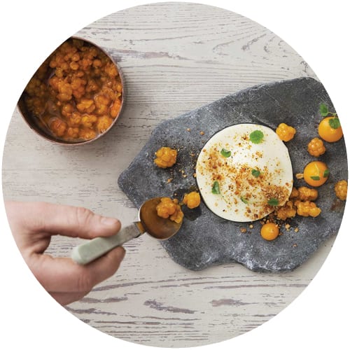 Pannacotta med multer. Foto: Rørosmeieriet